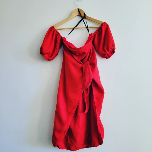 LPA | Red Off Shoulder Mini Dress - Picture 2 of 13